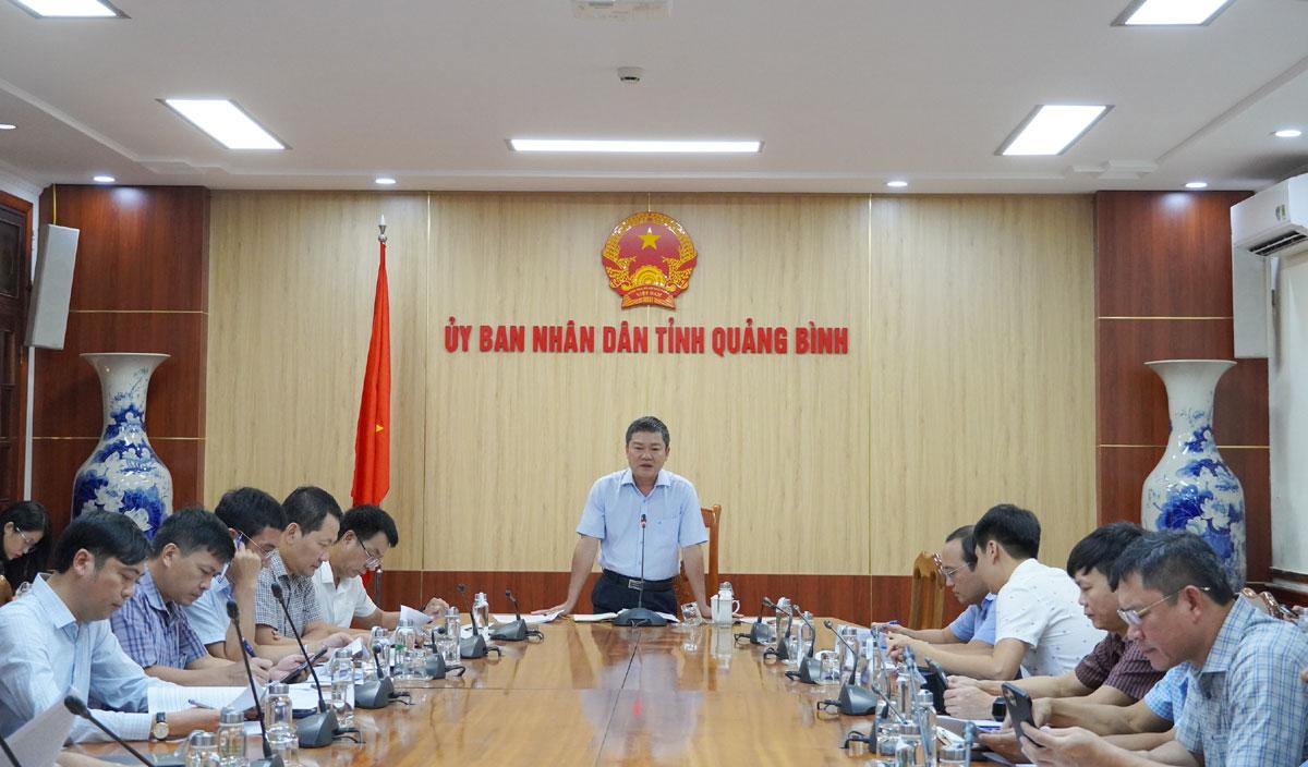 Ông Phan Phong Phú - Phó chủ tịch UBND tỉnh Quảng Bình phát biểu tại buổi làm việc.