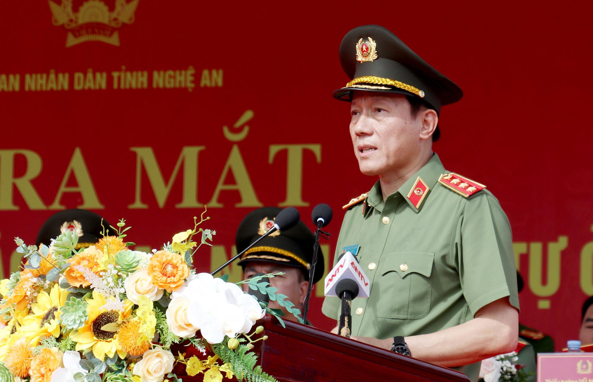 Thượng tướng Lương Tam Quang - Bộ trưởng Bộ Công an phát biểu tại lễ.