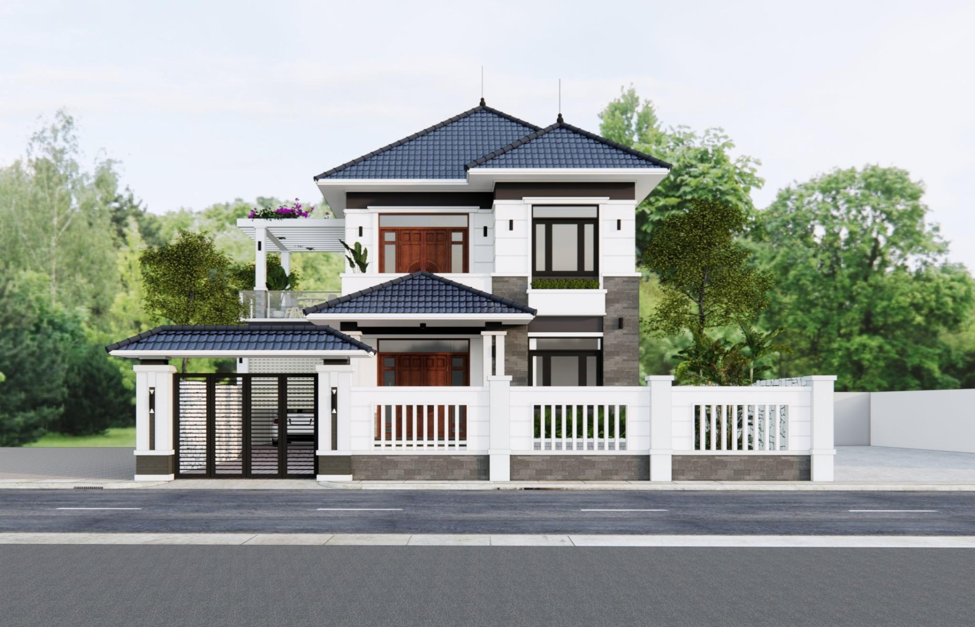 Top 30 mẫu nhà mái Nhật 2 tầng rộng rãi với 4 phòng ngủ - ảnh 6