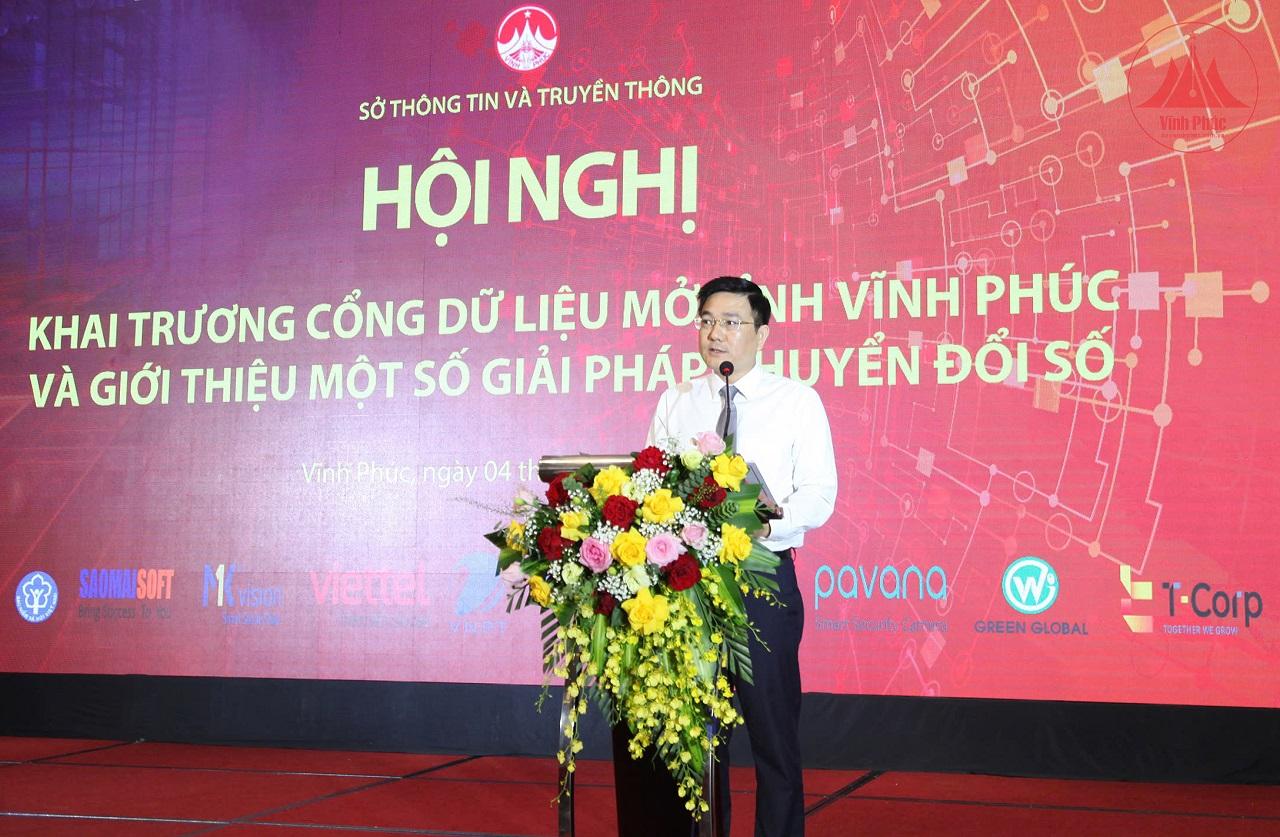 Phó Chủ tịch UBND tỉnh Vĩnh Phúc Vũ Việt Văn phát biểu chỉ đạo thực hiện chuyển đổi số dám làm, dám thử nghiệm và không ngừng cải thiện