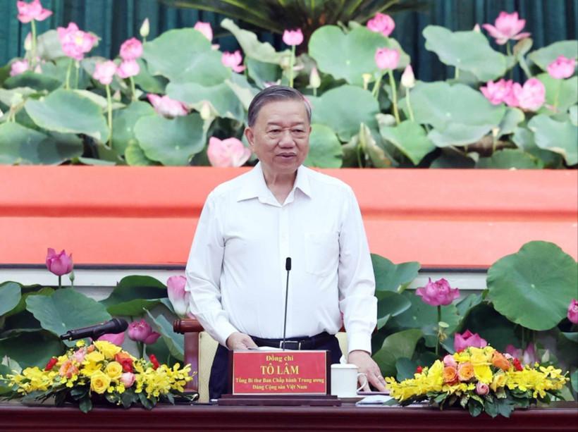 Tổng Bí thư Tô Lâm chủ trì buổi làm việc. (Ảnh: (TTXVN) Tổng Bí thư Tô Lâm chủ trì buổi làm việc. (Ảnh: (TTXVN)