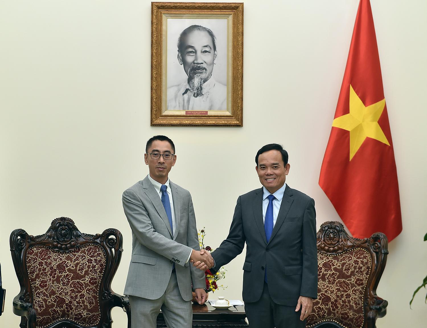 Phó Thủ tướng Trần Lưu Quang tiếp Phó Chủ tịch Tập đoàn Huawei phụ trách khu vực châu Á - Thái Bình Dương Zhengjun Zhang.