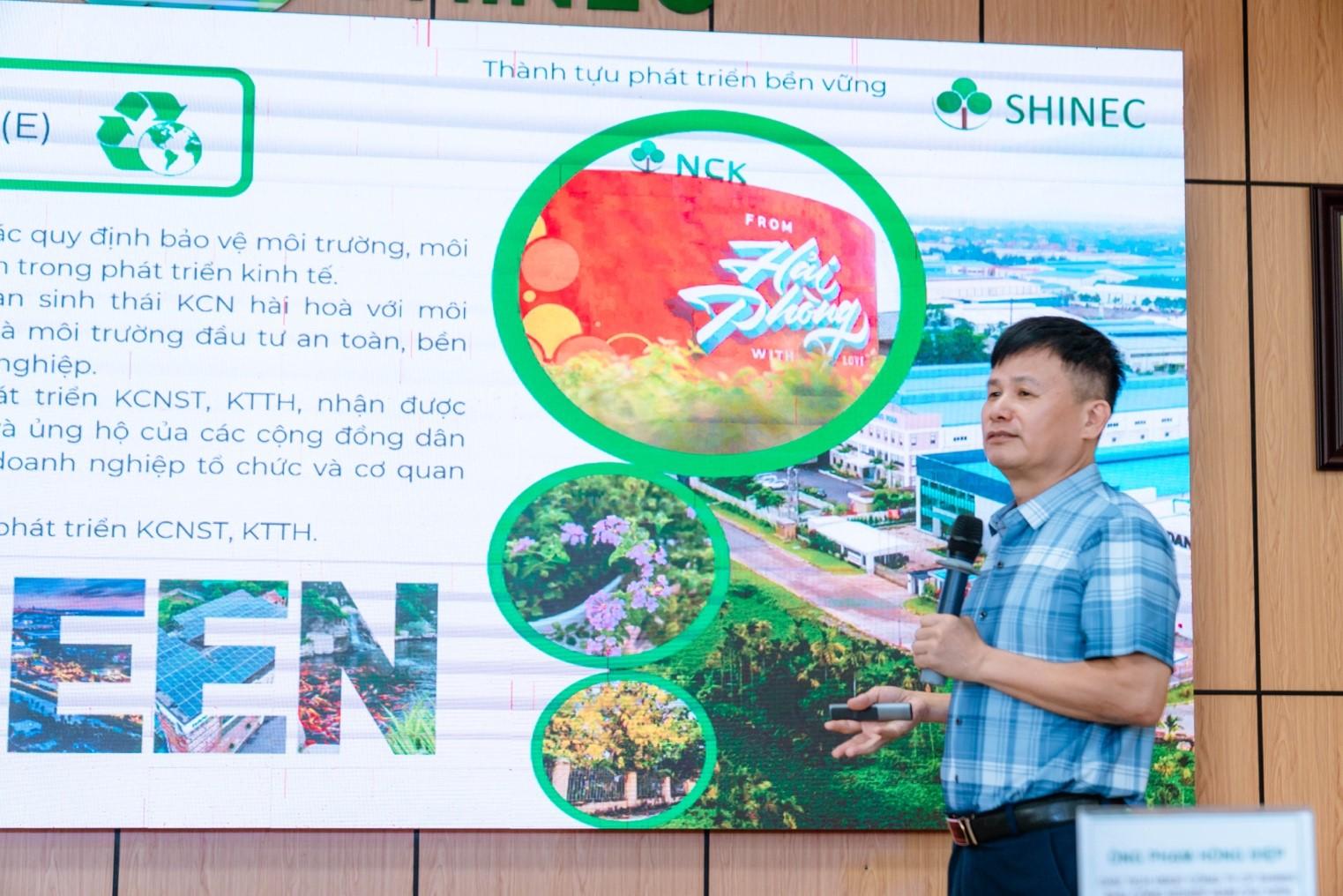 Ông Phạm Hồng Điệp, Chủ tịch Công ty CP Shinec chia sẻ về những giá trị của Công ty và KCN Nam Cầu Kiền theo ESG.