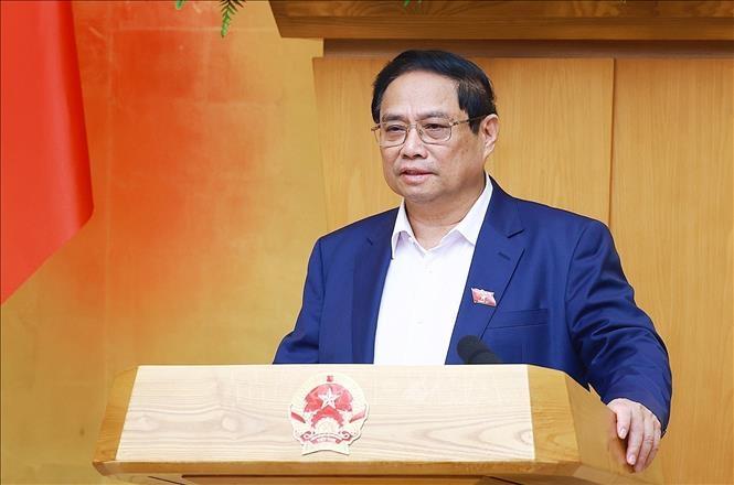 Thủ tướng Phạm Minh Chính chủ trì Phiên họp Chính phủ thường kỳ tháng 5 năm 2024. Ảnh: Dương Giang/TTXVN