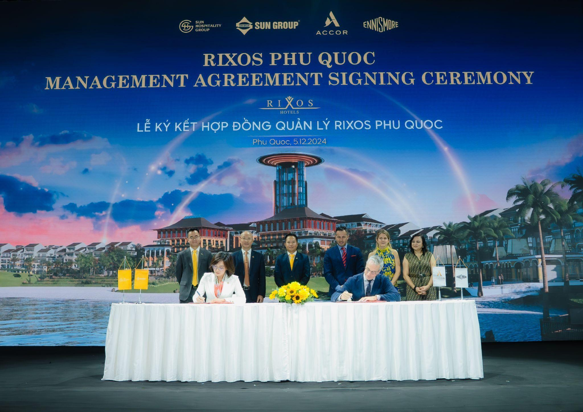 Sun Group cùng Accord & Ennismore ký kết đưa thương hiệu Rixos đến Phú Quốc.