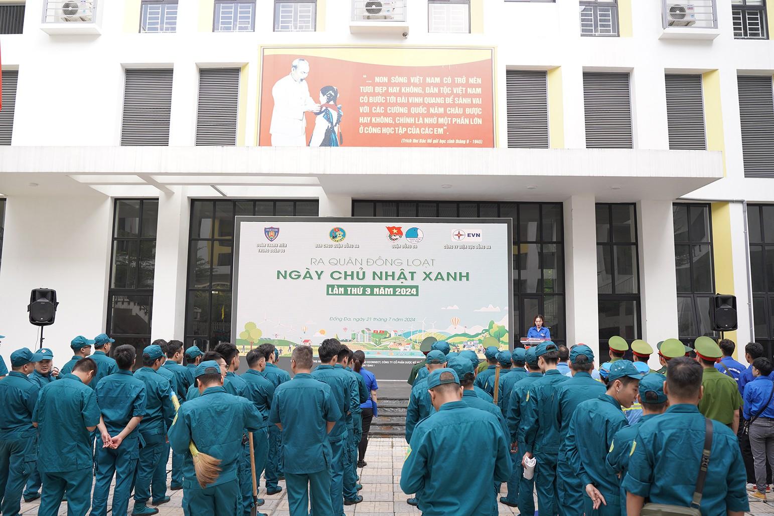 Trong những năm qua, “Ngày chủ nhật xanh” là một trong những hoạt động thường xuyên của các cấp bộ Đoàn, góp phần nâng cao ý thức của đoàn viên, thanh niên và nhân dân trong việc tham gia giữ gìn và bảo vệ môi trường ứng phó với biến đổi khí hậu, xây dựng quận Đống Đa nói riêng, Thủ đô Hà Nội nói chung ngày càng xanh, sạch, đẹp, văn minh.