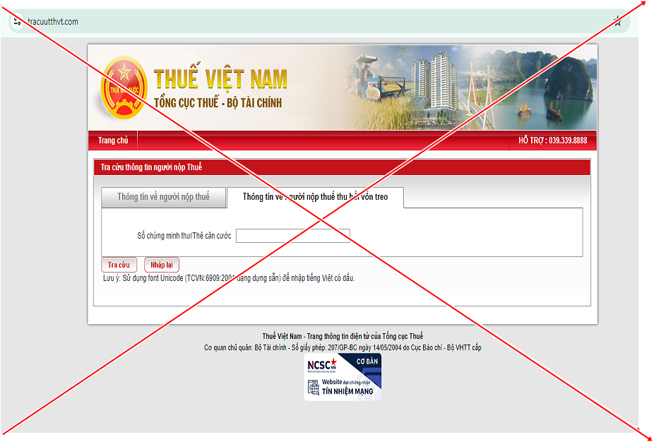Cảnh báo giả mạo website của Tổng cục Thuế - ảnh 1