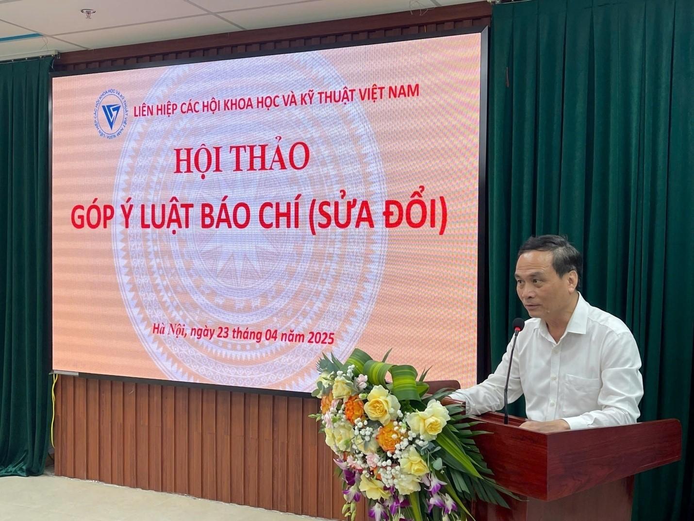 PGS.TS Phạm Ngọc Linh - Phó Chủ tịch Liên hiệp các Hội Khoa học và Kỹ thuật Việt Nam phát biểu tại Hội thảo. (Ảnh: VUSTA) PGS.TS Phạm Ngọc Linh - Phó Chủ tịch Liên hiệp các Hội Khoa học và Kỹ thuật Việt Nam phát biểu tại Hội thảo. (Ảnh: VUSTA)