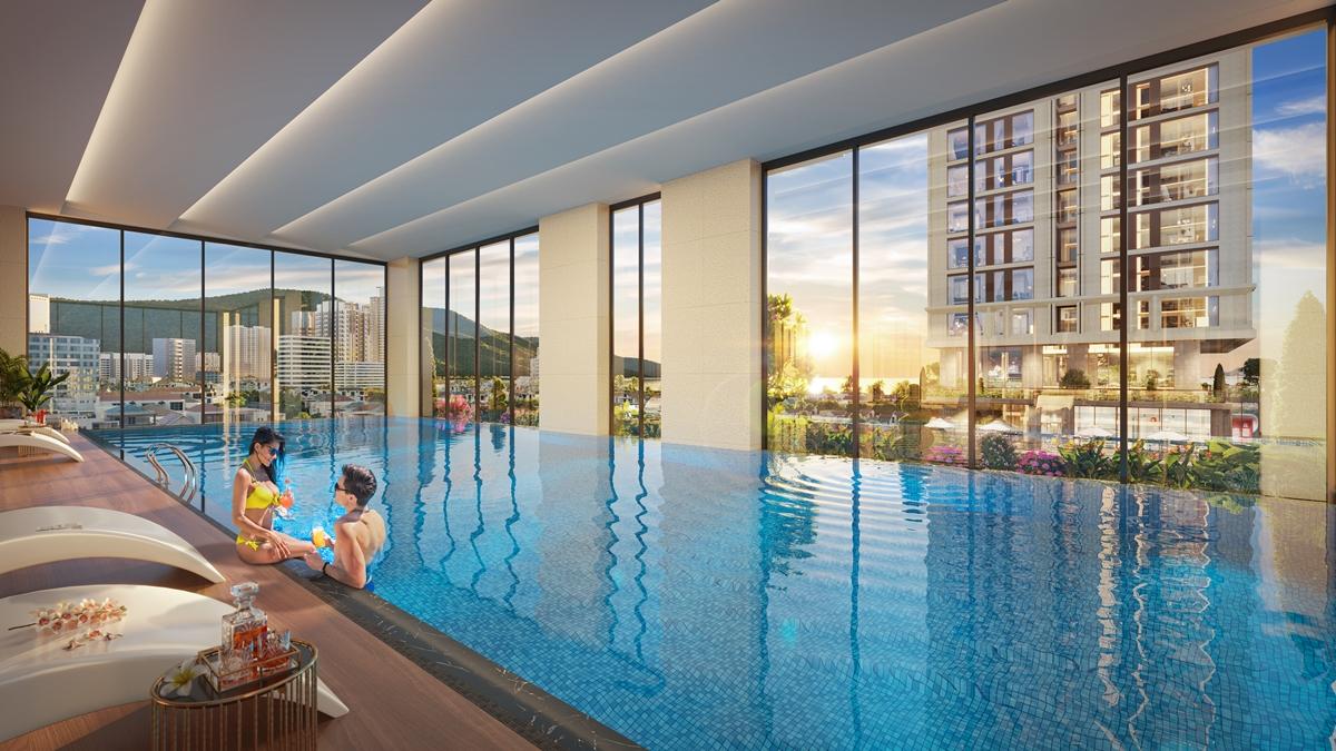 Bể bơi bốn mùa thuộc tổ hợp. (Ảnh phối cảnh minh họa Sun Property) Bể bơi bốn mùa thuộc tổ hợp. (Ảnh phối cảnh minh họa Sun Property)