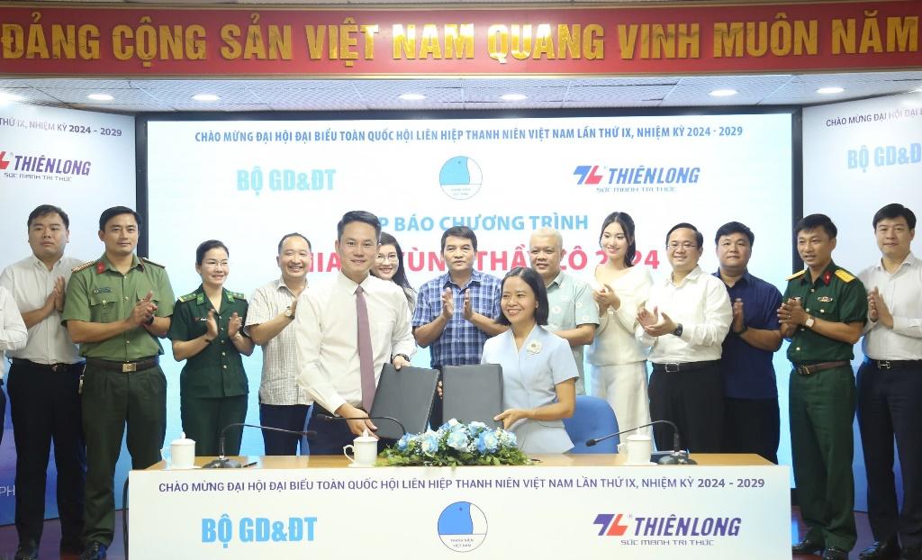 Ký kết thỏa thuận hợp tác giữa Hội Liên hiệp Thanh niên Việt Nam và Tập đoàn Thiên Long giai đoạn 2024-2029.