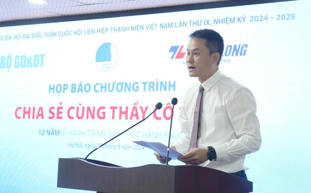 Phó chủ tịch thường trực T.Ư Hội Liên hiệp thanh niên Việt Nam, Nguyễn Kim Quy phát biểu tại chương trình.