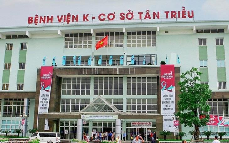 Bệnh viện K cơ sở Tân Triều (huyện Thanh Trì, Hà Nội) - nơi xảy ra vụ việc.