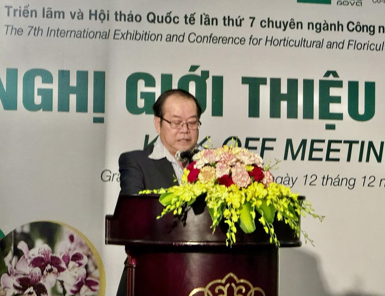 Ông Đặng Phúc Nguyên - Tổng Thư ký Hiệp hội rau quả Việt Nam (VINAFRUIT) phát biểu tại hội nghị.