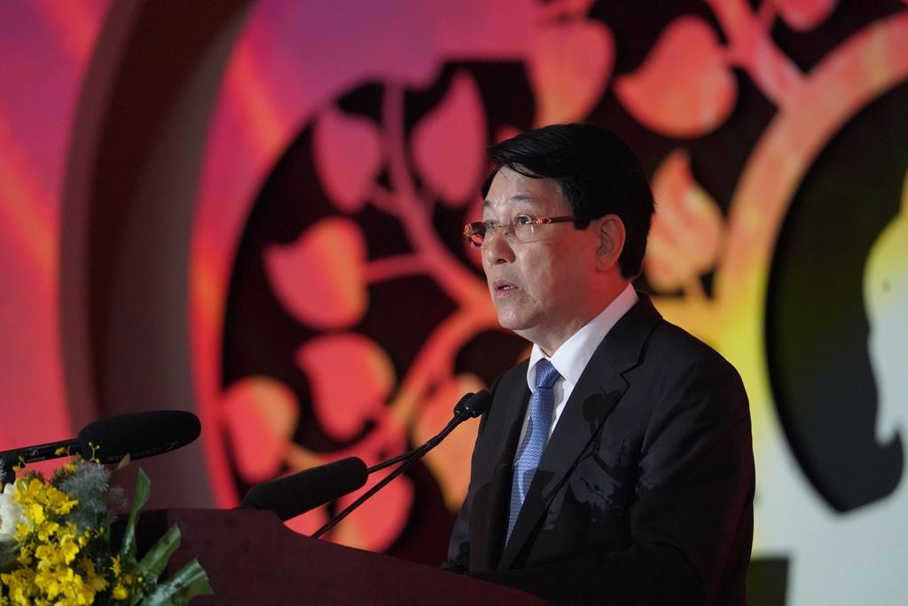 Chủ tịch nước Lương Cường phát biểu tại sự kiện. Ảnh BTC Chủ tịch nước Lương Cường phát biểu tại sự kiện. Ảnh BTC