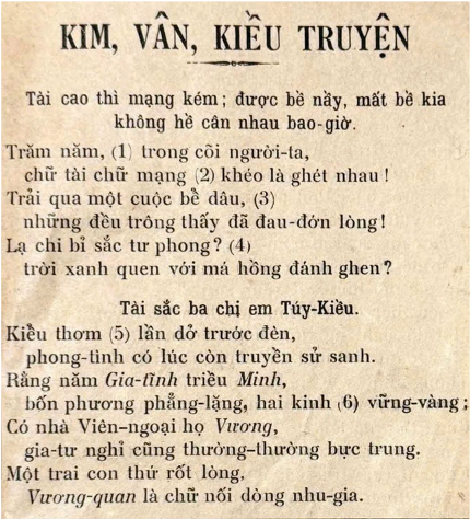 Năm 1911, Bản Kim Vân Kiều truyện của Trương Vĩnh Ký vẫn thể hiện cặp thơ lục bát là một câu, một cặp, một chỉnh thể không tách rời? Năm 1911, Bản Kim Vân Kiều truyện của Trương Vĩnh Ký vẫn thể hiện cặp thơ lục bát là một câu, một cặp, một chỉnh thể không tách rời?
