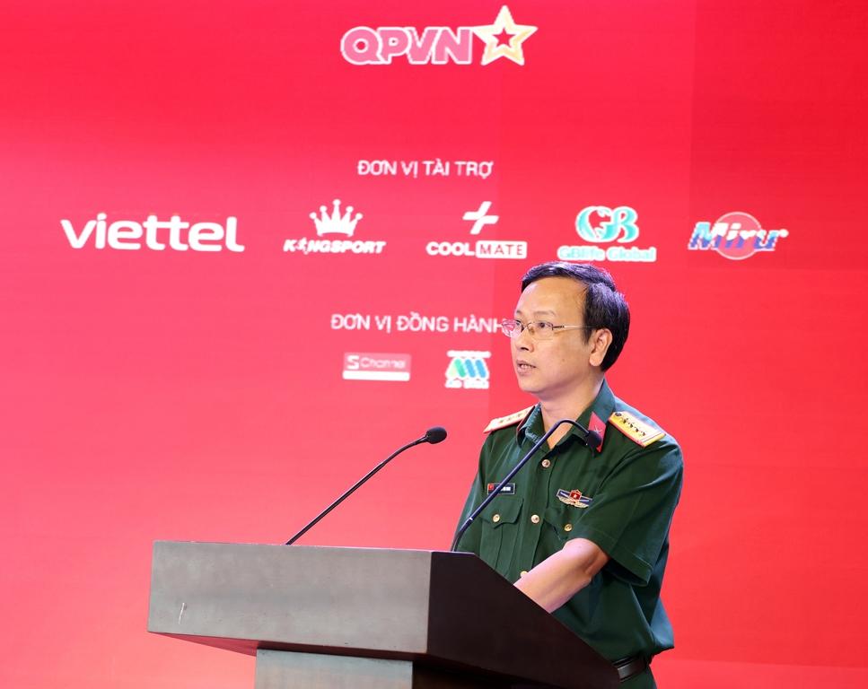 Đại tá Nguyễn Văn Hoan, Phó giám đốc Trung tâm PT-TH Quân đội phát biểu tại buổi gặp gỡ báo chí. Đại tá Nguyễn Văn Hoan, Phó giám đốc Trung tâm PT-TH Quân đội phát biểu tại buổi gặp gỡ báo chí.