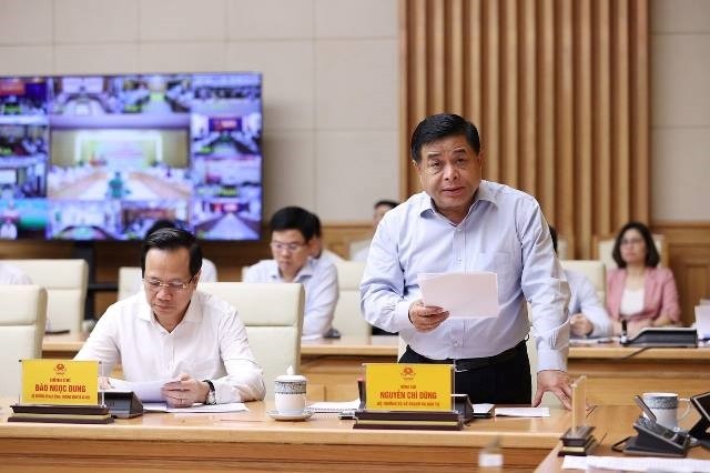 Bộ trưởng Nguyễn Chí Dũng phát biểu tại Hội nghị Thủ tướng Chính phủ đối thoại với doanh nghiệp năm 2022 (Ảnh: MPI) 
