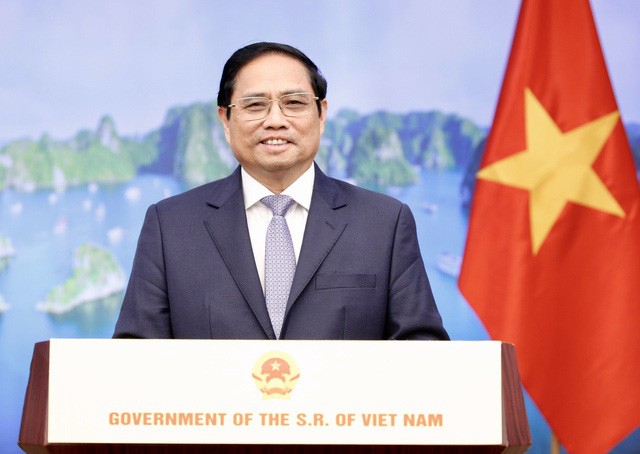 Thủ tướng Chính phủ nhấn mạnh Việt Nam luôn tích cực và chủ động tham gia các sáng kiến đa phương, trong đó có các liên kết kinh tế khu vực và liên khu vực - Ảnh: VGP/Nhật Bắc