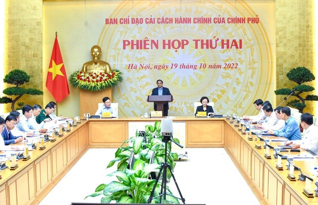 Thủ tướng Phạm Minh Chính phát biểu khai mạc phiên họp thứ hai của Ban Chỉ đạo cải cách hành chính của Chính phủ - Ảnh: VGP/Nhật Bắc