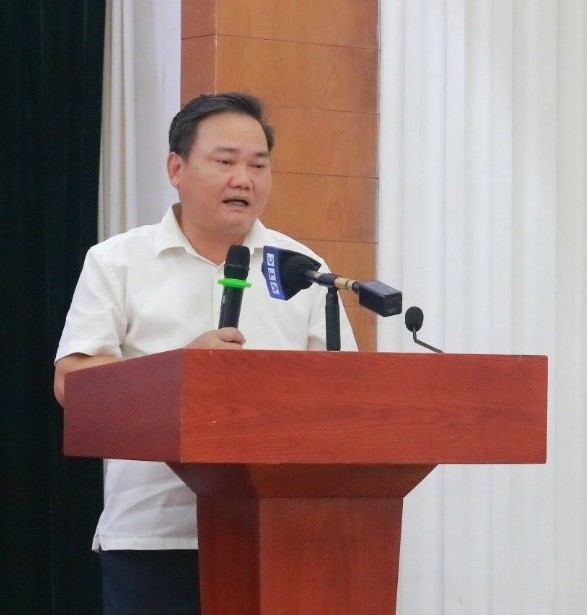 Ông Nguyễn Minh Tân, Phó vụ trưởng Vụ NSNN (Bộ tài chính) phát biểu tại tọa đàm.