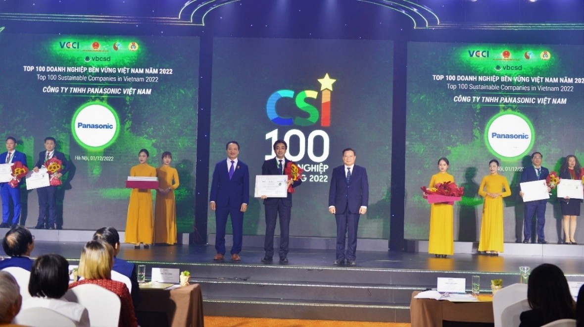 Năm thứ hai liên tiếp Panasonic được vinh danh trong TOP 100 Doanh nghiệp Phát triển bền vững