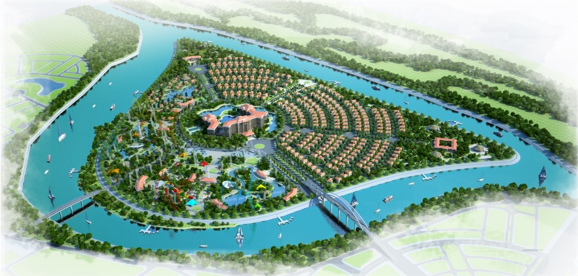 Phối cảnh dự án khu đô thị du lịch sinh thái Đảo Ngọc – Hải Dương của Tập đoàn Nam Cường.