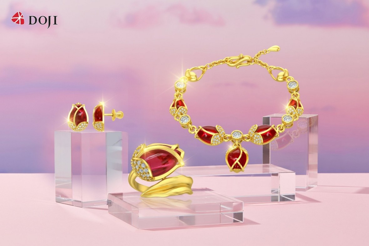 Tỏa sáng rạng ngời với thiết kế trang sức Vàng 24K trong BST “Nữ Hoàng Mùa Xuân”