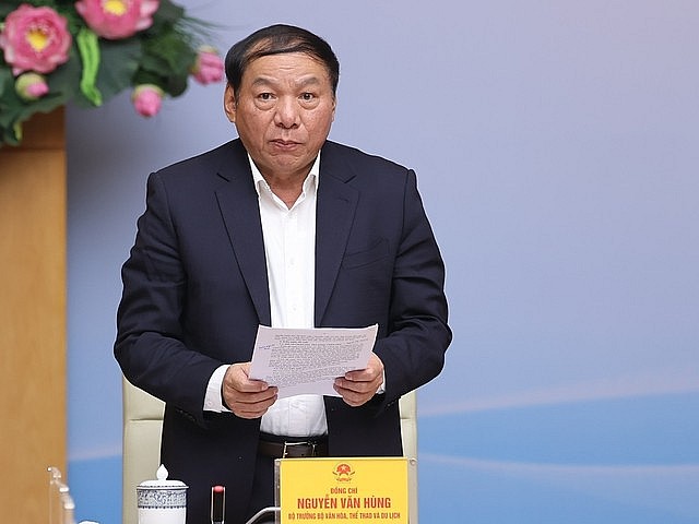 Thủ tướng Phạm Minh Chính phát biểu kết luận Hội nghị trực tuyến toàn quốc về du lịch năm 2023 - Ảnh: VGP/Nhật Bắc