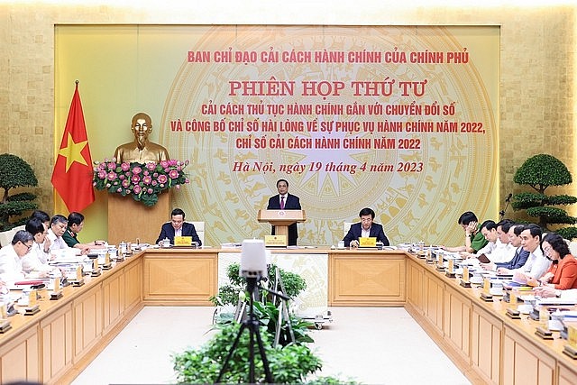 Thủ tướng Phạm Minh Chính, Trưởng Ban Chỉ đạo cải cách hành chính của Chính phủ, chủ trì Phiên họp thứ 4 của Ban Chỉ đạo - Ảnh: VGP/Nhật Bắc