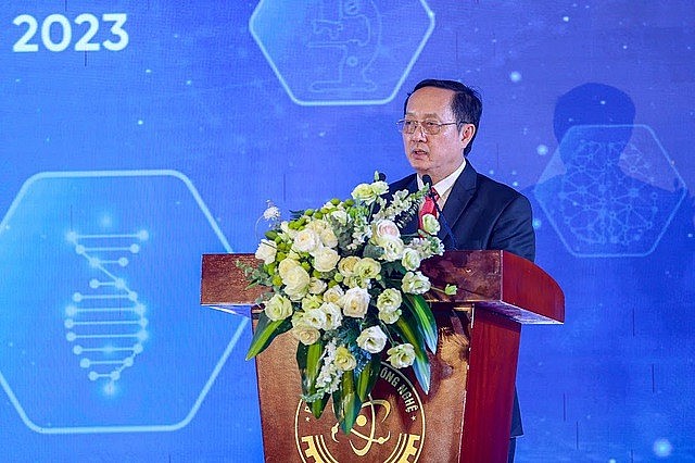 Bộ trưởng Bộ Khoa học và Công nghệ Huỳnh Thành Đạt phát biểu tại buổi lễ - Ảnh: VGP/Nhật Bắc