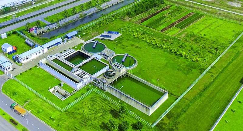 Nhà máy xử lý nước thải trong khu công nghiệp DeepC - mô hình tiên phong của Hải Phòng chuyển đổi sang khu công nghiệp sinh thái. Ảnh: Cổng tin tức TP Hải Phòng