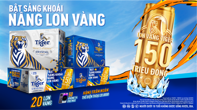 Hàng trăm nghìn giải thưởng hấp dẫn trong các thùng sản phẩm lon cao Tiger và Tiger Crystal đang tìm kiếm chủ nhân rước lộc về nhà          