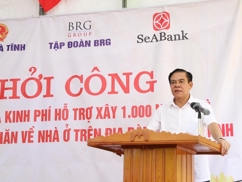 Đồng chí Võ Trọng Hải, Chủ tịch Ủy ban nhân dân tỉnh Hà Tĩnh phát biểu tại buổi Lễ.
