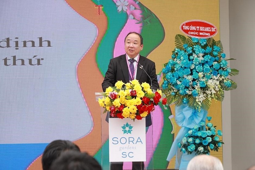 Ông Furusawa Yasuyuki – Tổng Giám đốc AEON Việt Nam phát biểu tại Lễ khai trương Trung tâm Mua sắm.