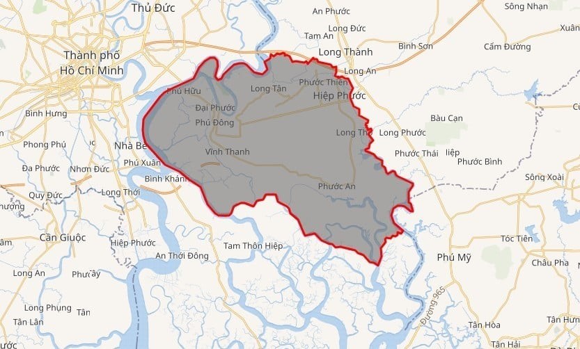 Vị trí của Huyện Nhơn Trạch (Đồng Nai).
