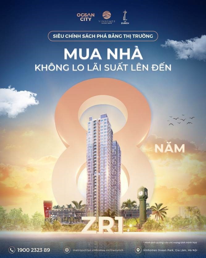 “Mua nhà không lo lãi suất lên đến 8 năm” là siêu chính sách giúp khách hàng dễ dàng sở hữu căn hộ cao cấp ZR1 và góp phần phá băng thị trường BĐS sau hơn 1 năm trầm lắng.