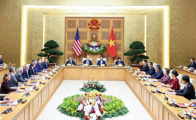 Tham dự hội nghị có lãnh đạo các bộ, ngành và 14 doanh nghiệp tiêu biểu của Hoa Kỳ và Việt Nam. (Ảnh: Nhật Bắc/VGP)