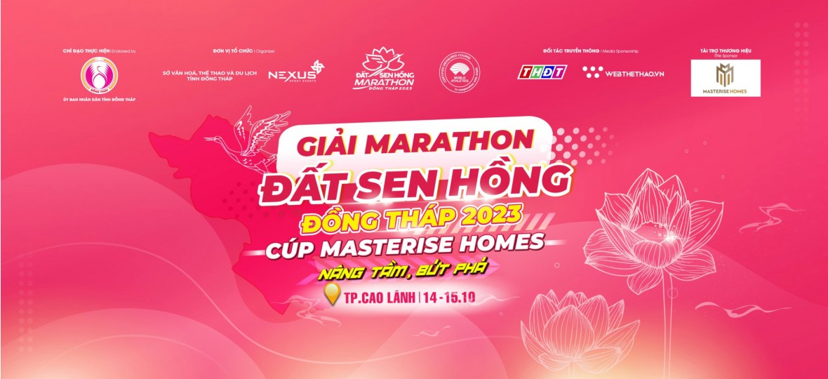 giải Marathon Đất Sen Hồng - Đồng Tháp 2023 Cúp Masterise Homes sẽ diễn ra trong ngày 14 và 15/10 tới đây.