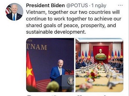 Bài đăng trên mạng xã hội X (trước đây là Twitter) của Tổng thống Hoa Kỳ Joe Biden. Ảnh: TTXVN phát