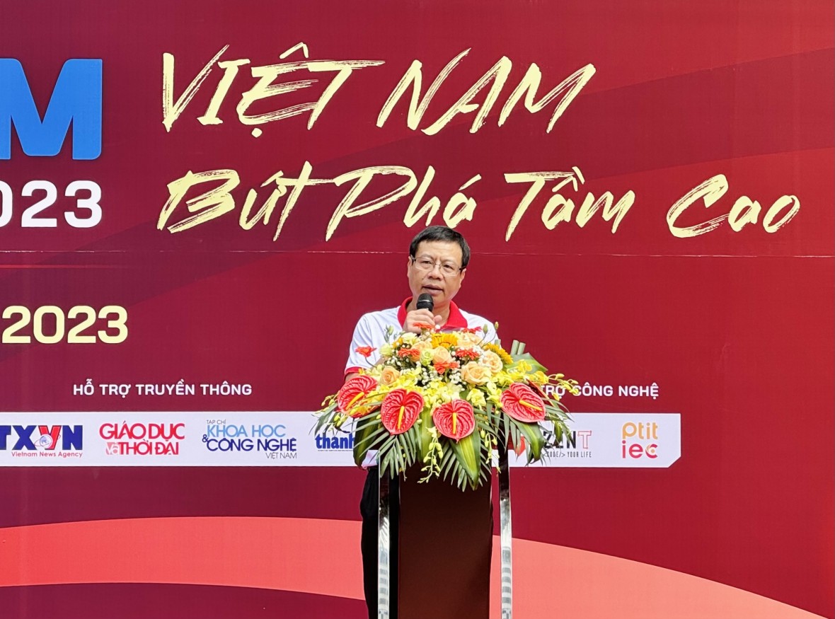 Thứ trưởng Bộ KHCN Lê Xuân Định phát biểu tại Ngày hội STEM Quốc gia 2023 - Ảnh: VGP/Hoàng Giang
