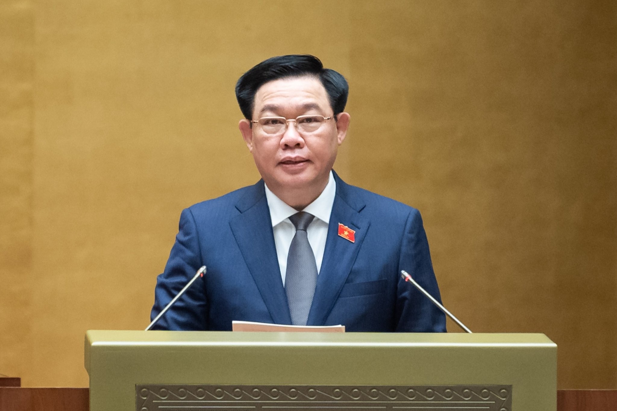 Chủ tịch Quốc hội Vương Đình Huệ phát biểu khai mạc Phiên Chất vấn và trả lời chất vấn.