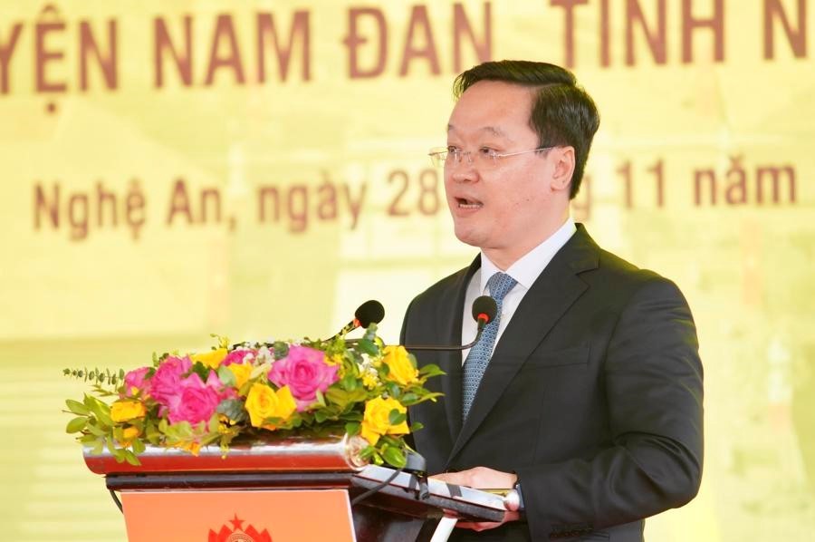 Ông Nguyễn Đức Trung, Phó Bí thư Tỉnh uỷ, Chủ tịch UBND tỉnh Nghệ An, phát biểu tại sự kiện.