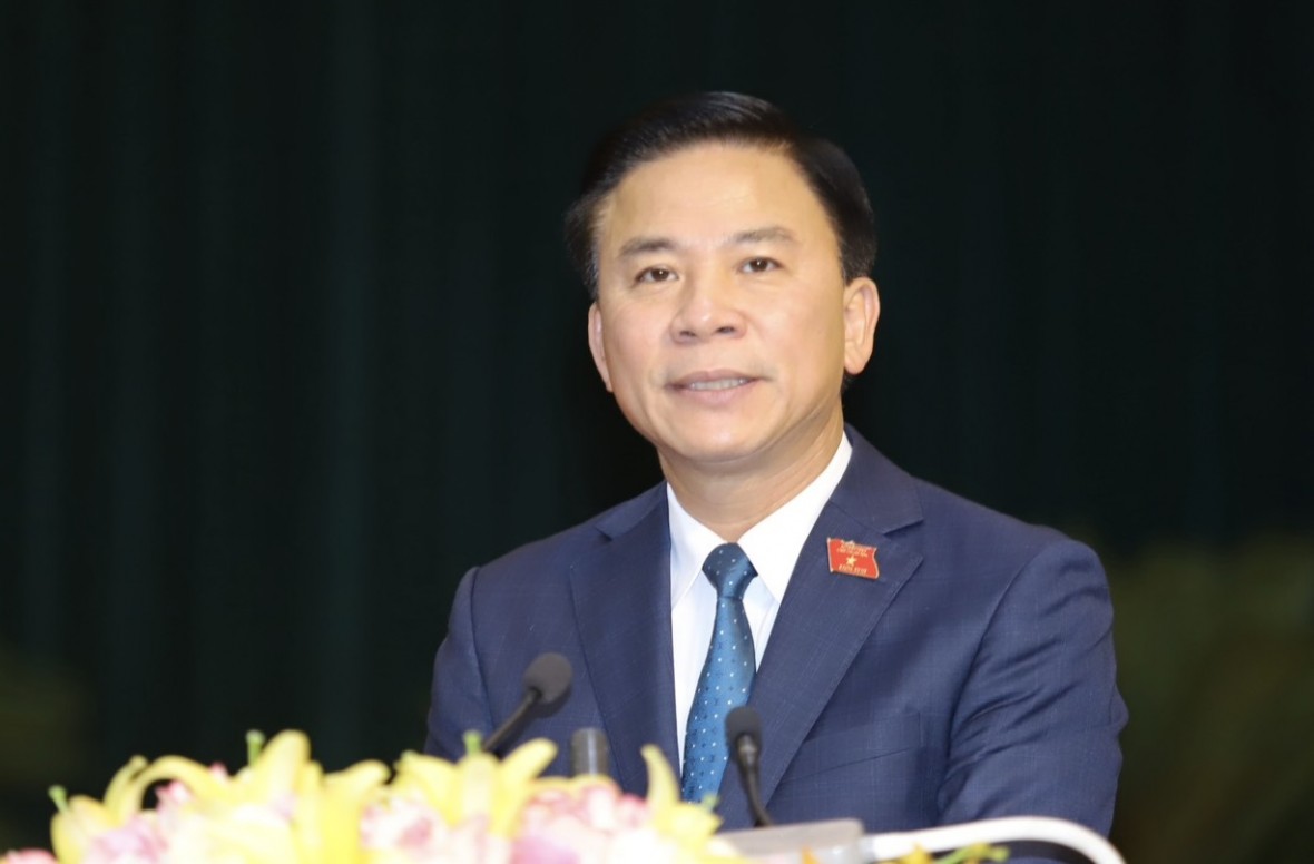 Ông Đỗ Trọng Hưng, Bí thư Tỉnh ủy, Chủ tịch HĐND tỉnh Thanh Hoá phát biểu khai mạc kỳ họp
