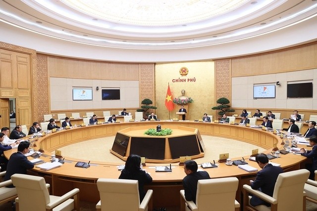 Thủ tướng Phạm Minh Chính chủ trì Phiên họp chuyên đề về xây dựng pháp luật tháng 12/2023 (Ảnh: VGP)