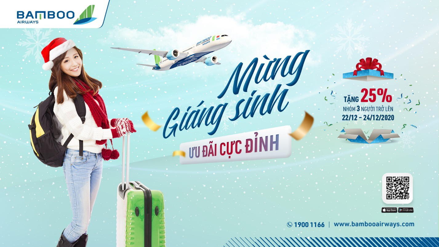Bamboo Airways tung ưu đãi giảm 25% giá vé cho nhóm khách nhân dịp Giáng Sinh 2020 - Ảnh 1.