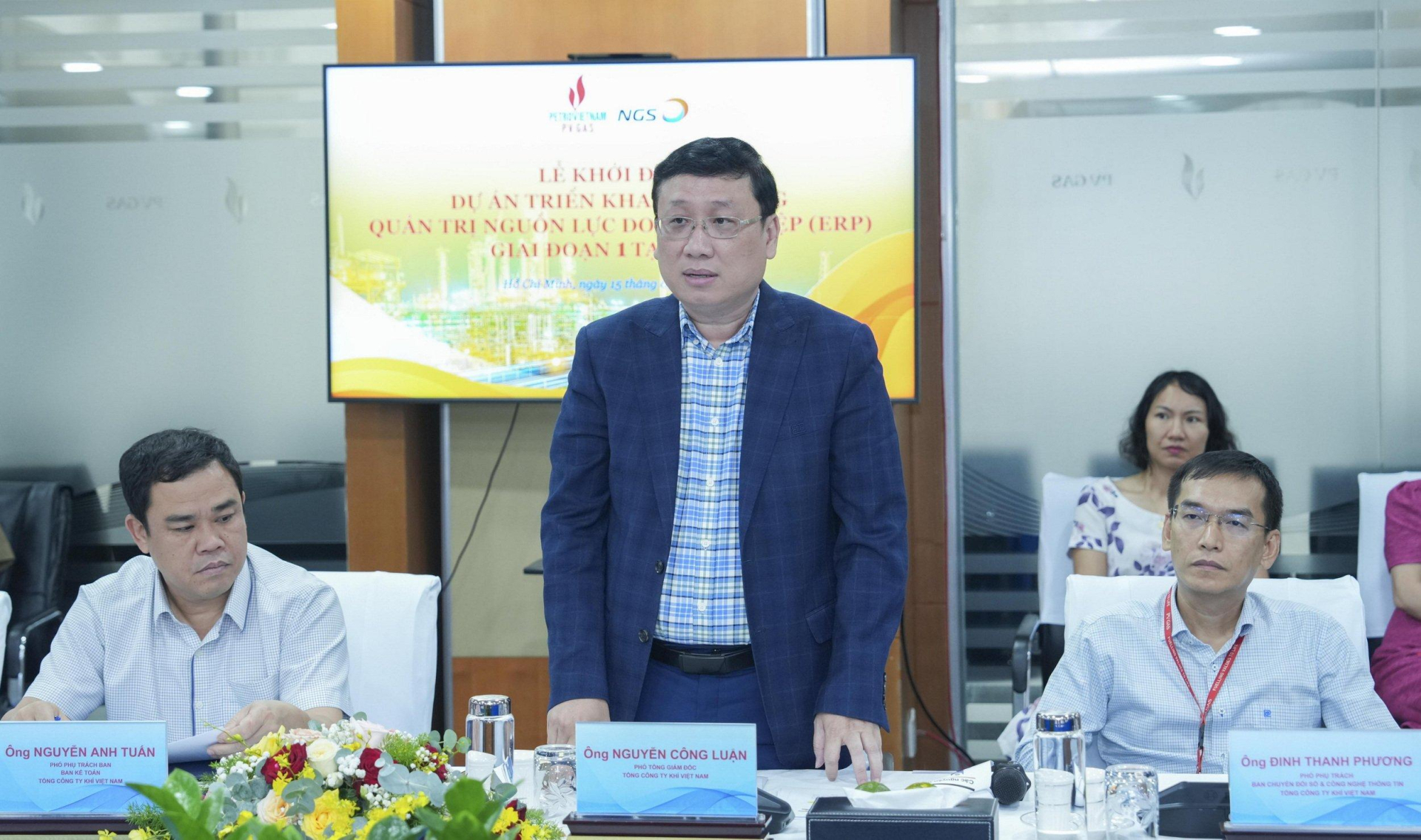 Phó Tổng Giám đốc PV GAS Nguyễn Công Luận phát biểu tại buổi lễ.