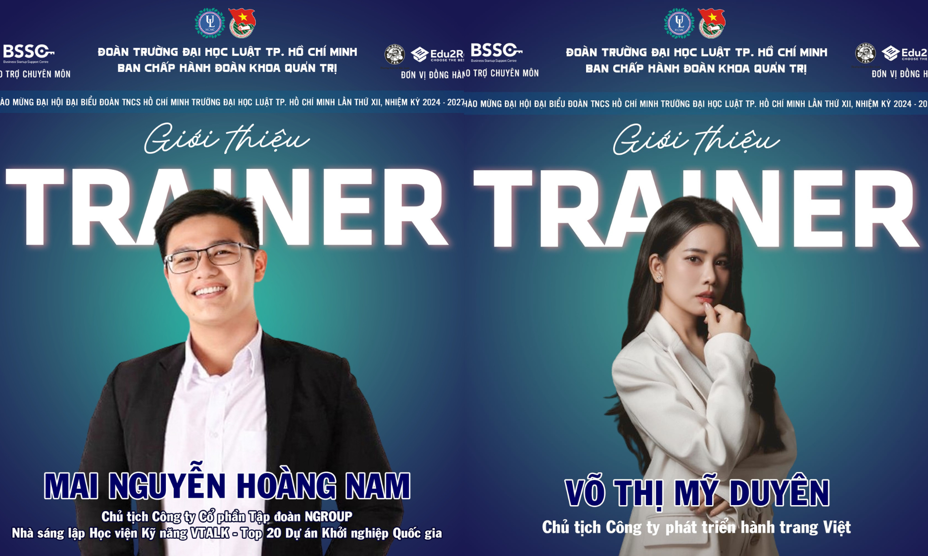 Chuyên gia Mai Nguyễn Hoàng Nam và Diễn giả Võ Thị Mỹ Duyên là trainer khách mời của cuộc thi CLICK - Khởi nghiệp Sáng tạo 2024.