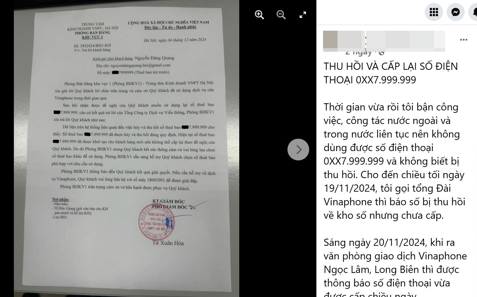 Bài đăng nhận được sự quan tâm trên mạng xã hội. (Ảnh chụp màn hình)