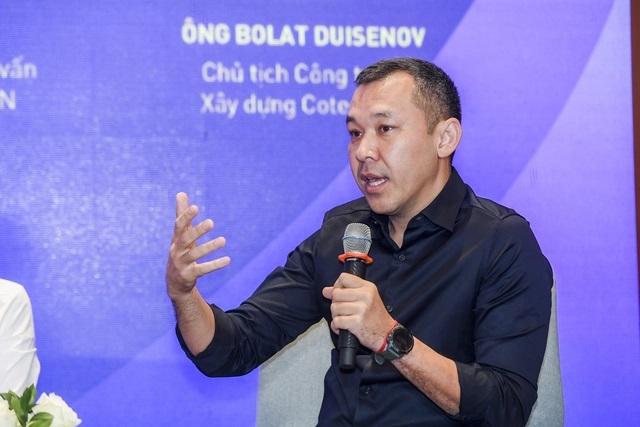 Ông Bolat Duisenov, Chủ tịch HĐQT Coteccons cho biết, năm 2024 doanh nghiệp vẫn sẽ tập trung phần lớn nguồn lực vào mảng kinh doanh cốt lõi đó là xây dựng. (Nguồn ảnh: An ninh tiền tệ)