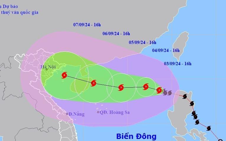 Dự báo vị trí và hướng đi của bão số 3